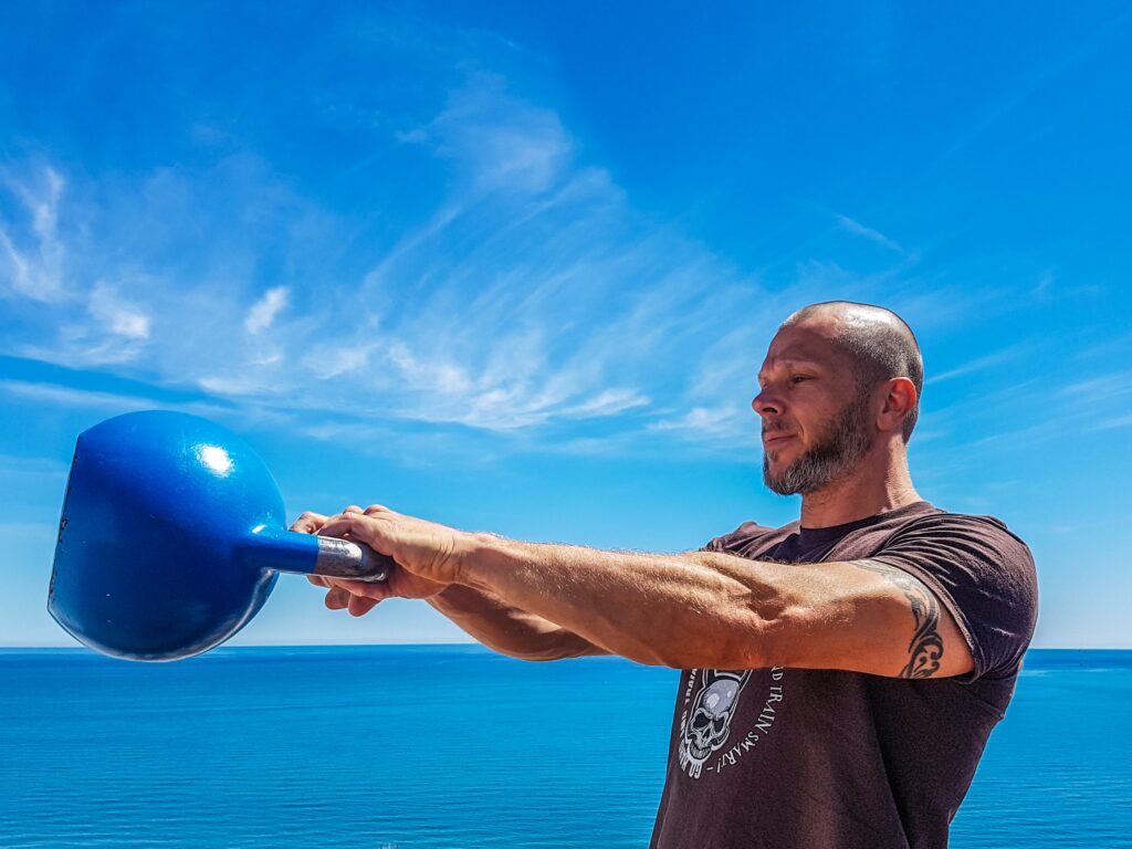 Kettlebell workout.  Using the best workout supplements after 30